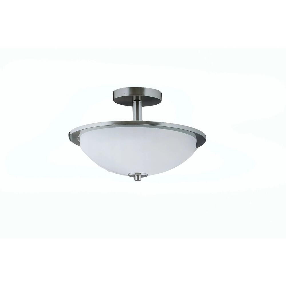 FlushMount Light Progress Lighting Replay 1-Light Brushed Nickel LED Semi-Flush